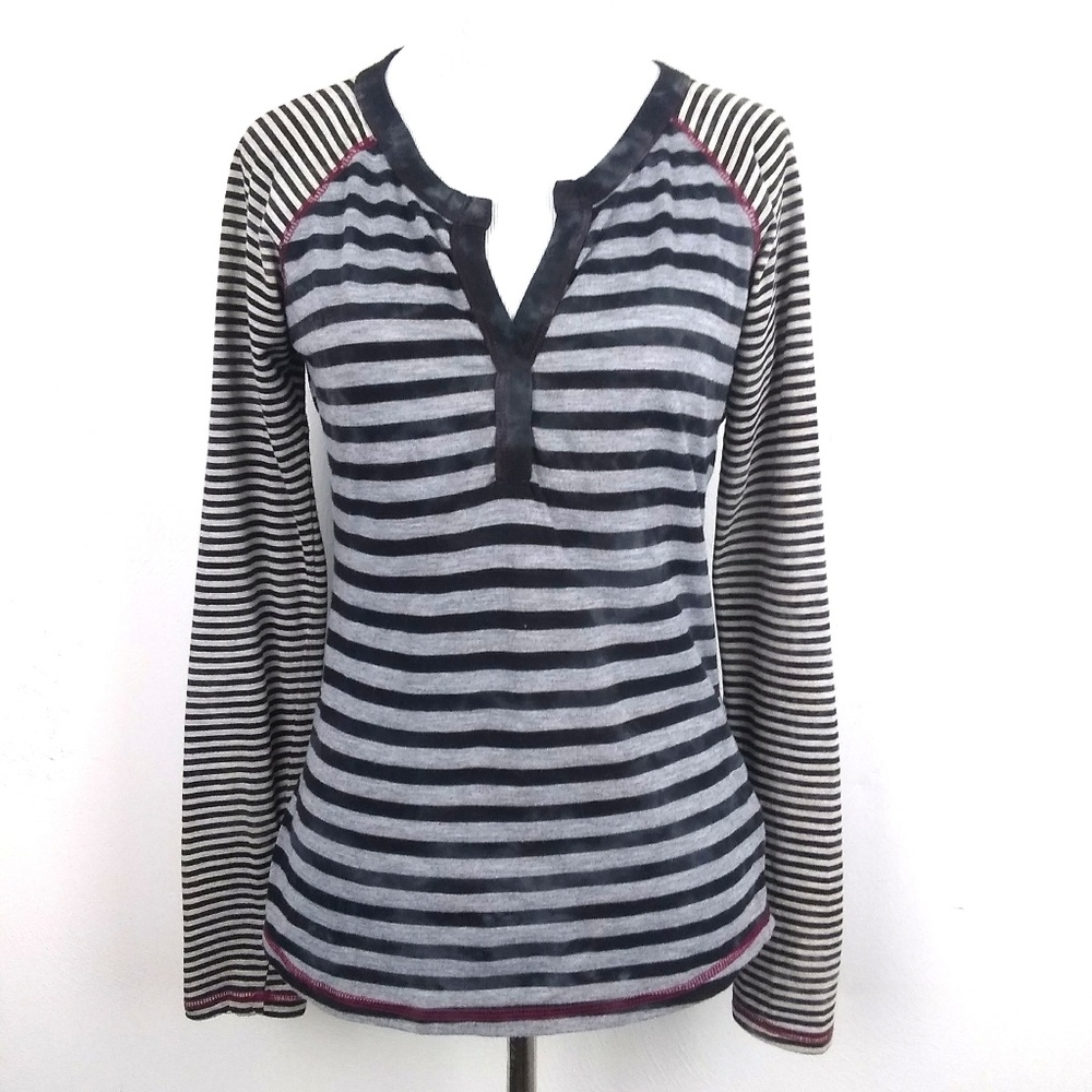 Prana Striped Raglan Tee | sz XS